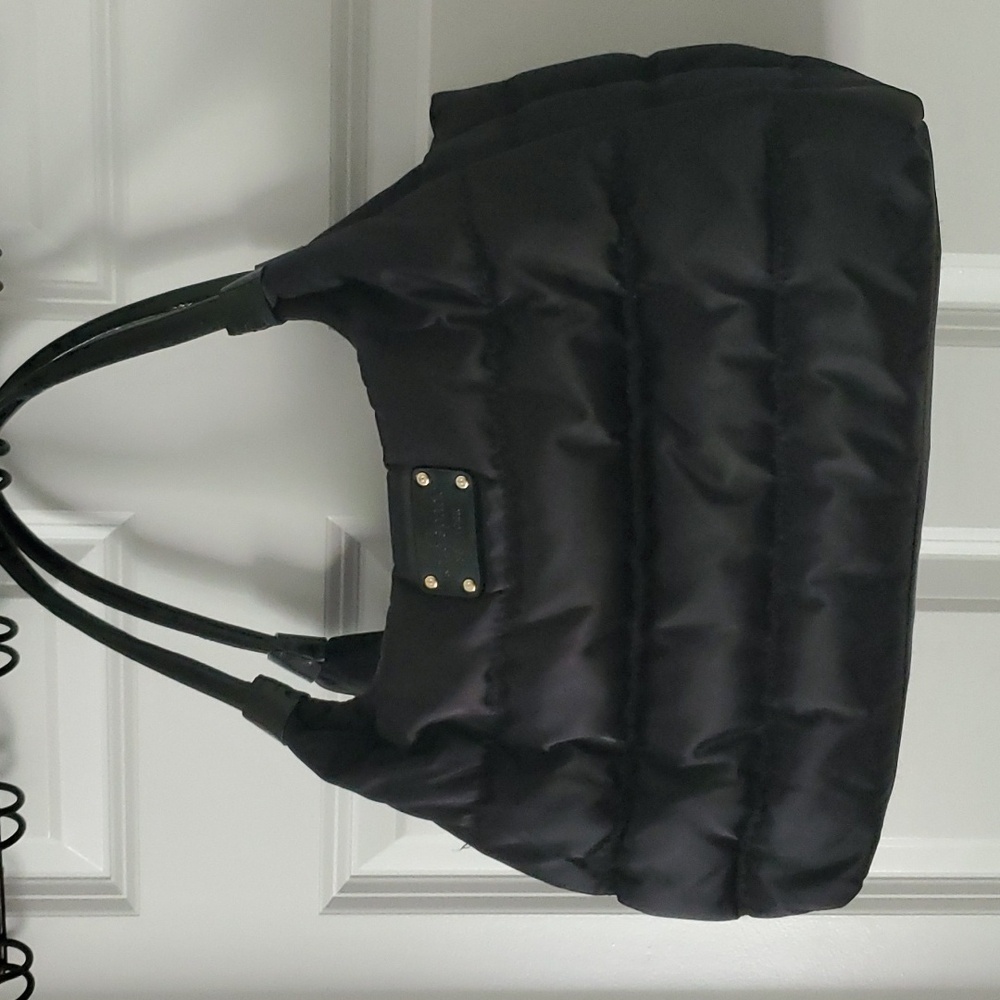 Kate Spade Alpine Hill Puffy Stevie Black Tote Handbag Size Medium.